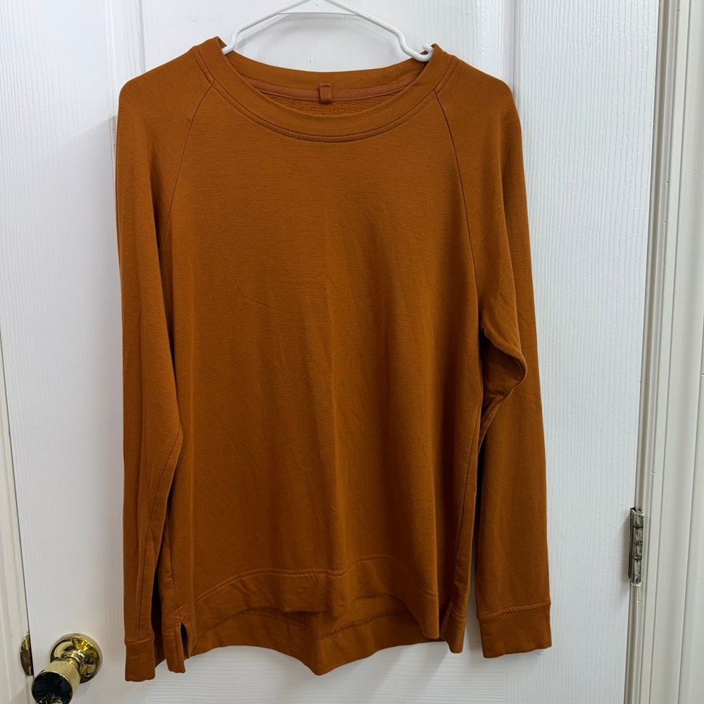 Lou & Grey LOFT women's dark orange long sleeve acrylic knit stretch shirt M